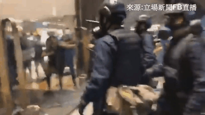 “F**k you, you freedom c**t!” said by a riot police to insult citizens