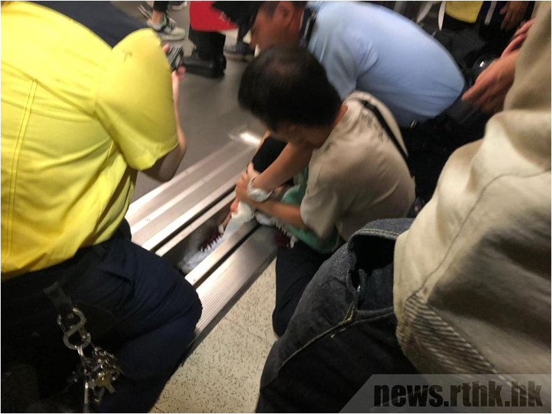 Police drag civilians forcefully