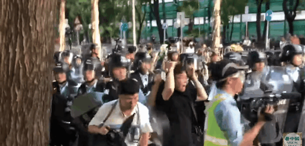 A Kneeled Down Councillor Got Push Over And Sprayed By Pepper Spray