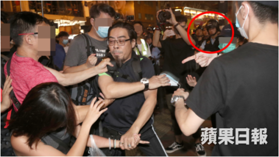 Police officers turned a blind eye to a drunk man pulling off a young girl’s mask