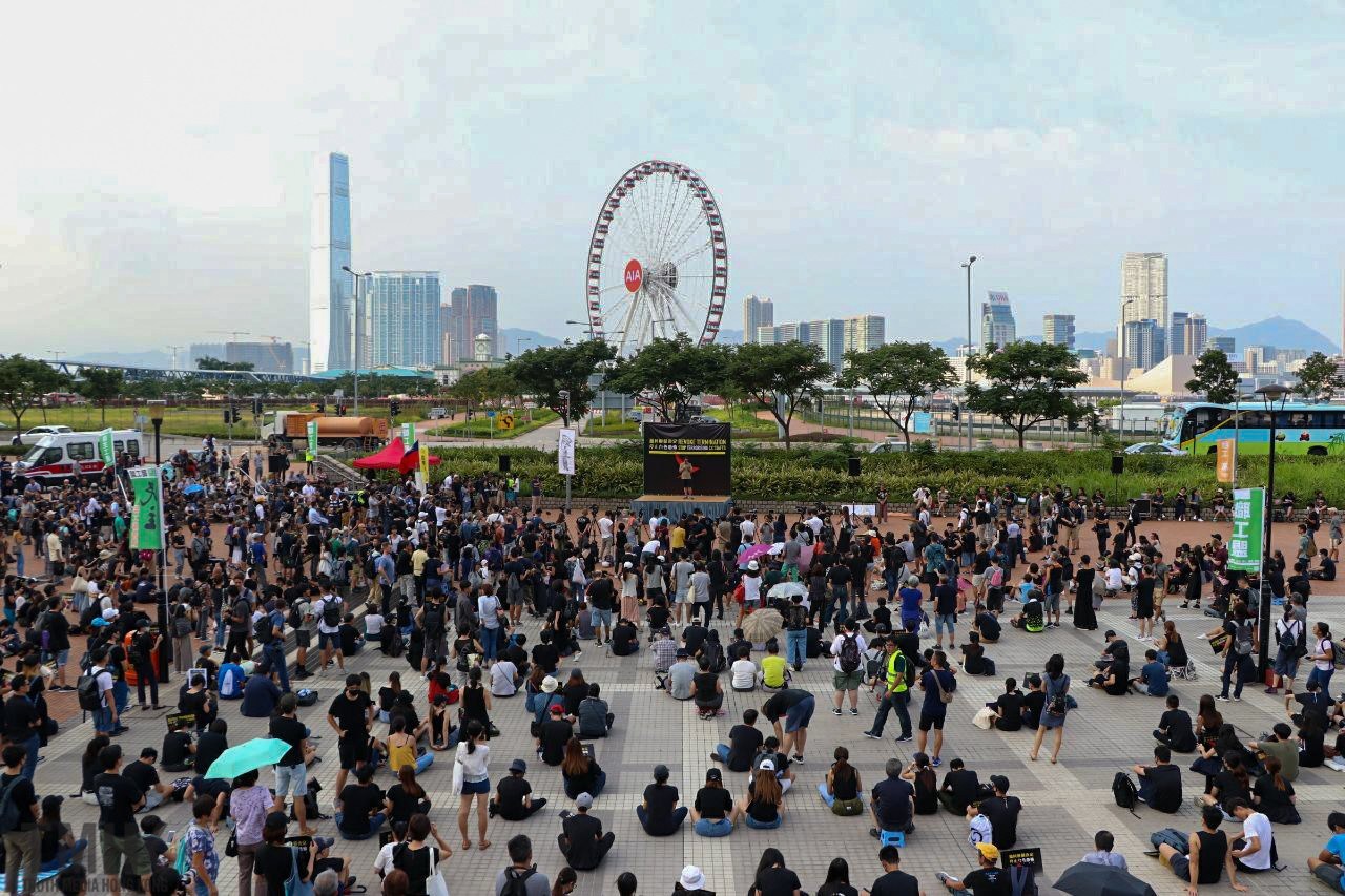 2019.08.28 解雇された航空業従業員の声援集会 逃亡犯条例反対のスタッフをクビにした航空会社に抗議