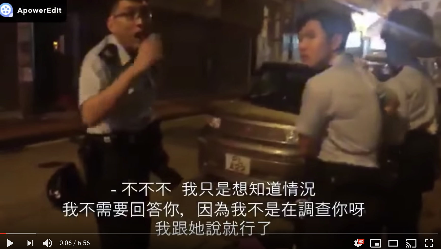 Crude attitude police officer threaten to stop and check people