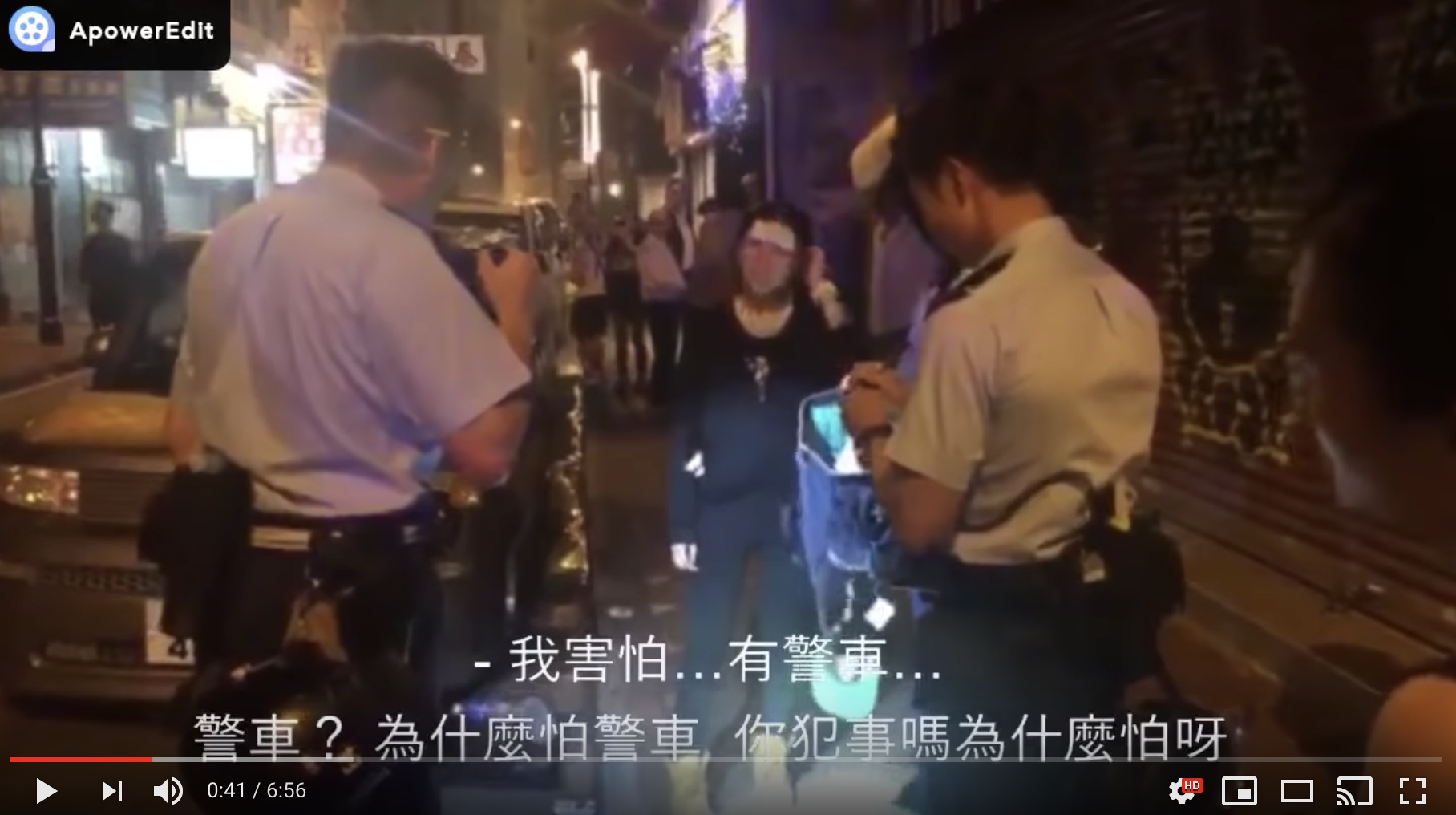 Crude attitude police officer threaten to stop and check people