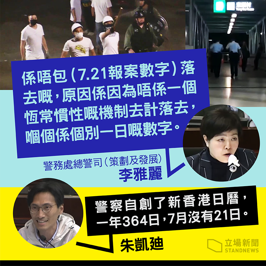 Police publishing false information on last year’s 98% hotline response rate. After being silence for days, now clarify that the 721 Yuen Long incidence were not included in the data published