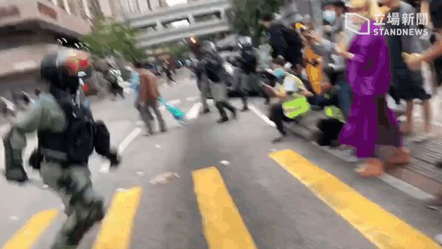 A man was knocked down and arrested by numerous police only because he yelled at them.