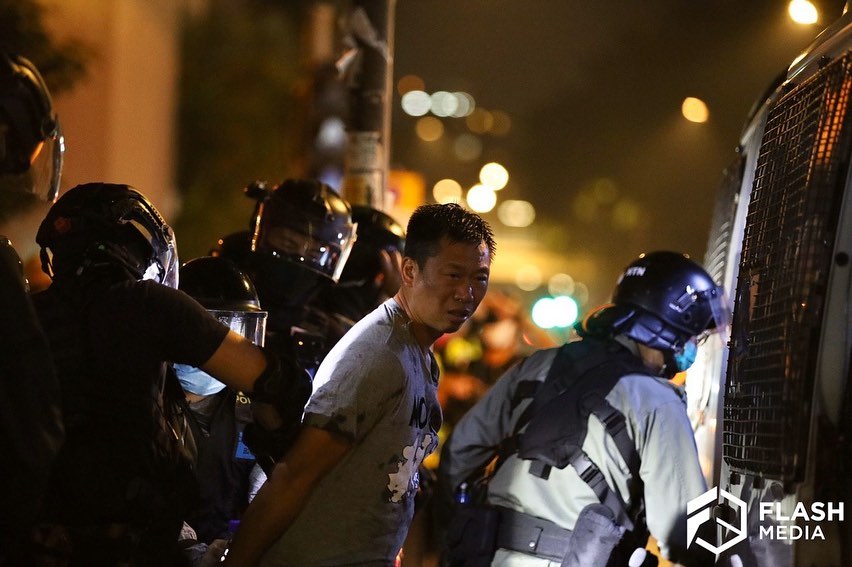 20200321 Raptor (STS) rushed forward and subdued a few civilians; A man in a grey T-shirt was dragged away