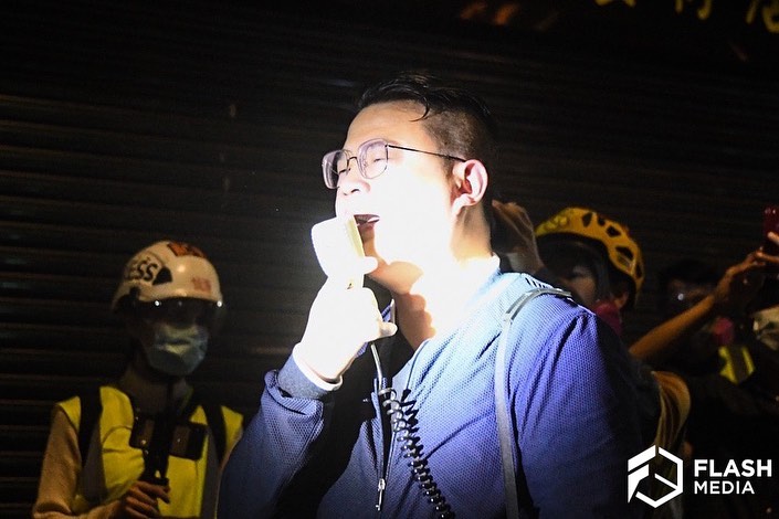 Legislative Council members called on police to remain calm, but got shot in the face by police with pepper spray