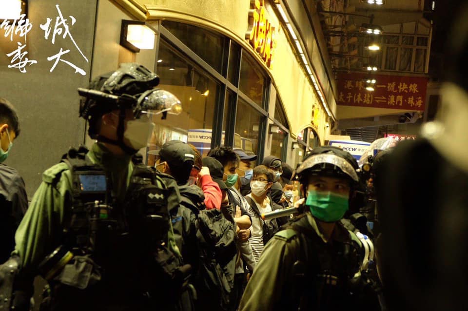 Riot Police Ordered Pedestrians Who Don’t Know Each Other to Stand Side by Side, Searched Them and then Fined them for Violating Public Gathering Ban