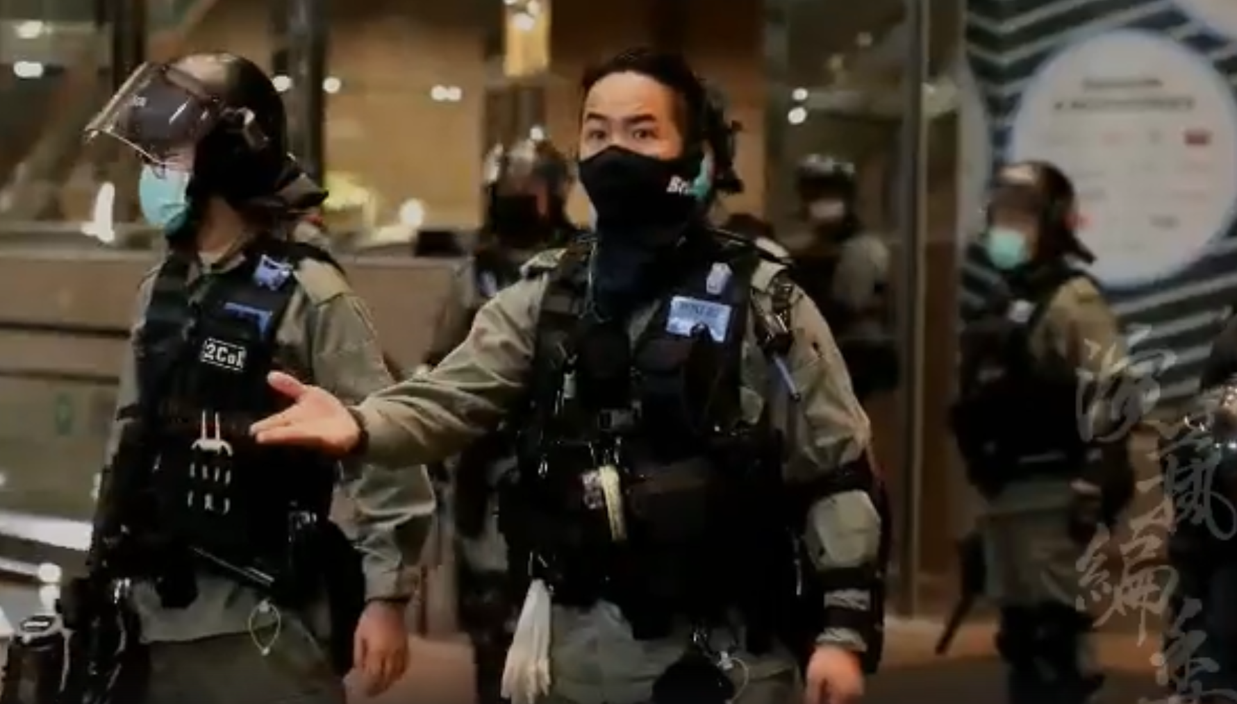 721 Silent Protest in Causeway Bay, Riot Police who used pepper spray and abused their power to close Times Square