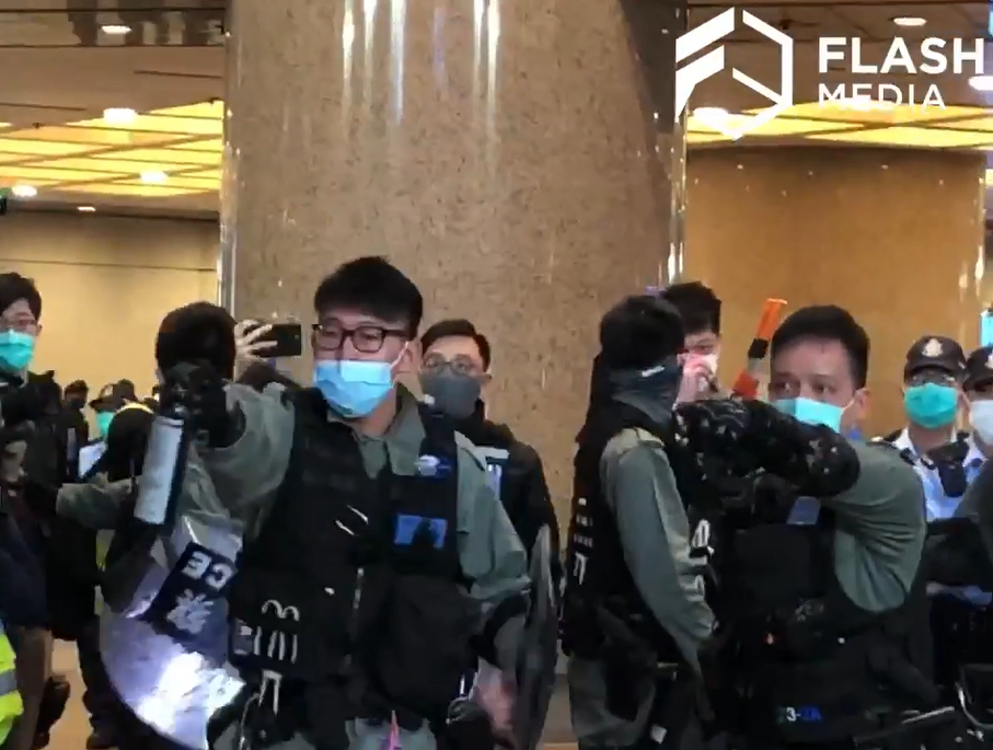 721 Silent Protest in Causeway Bay, Riot Police who used pepper spray and abused their power to close Times Square