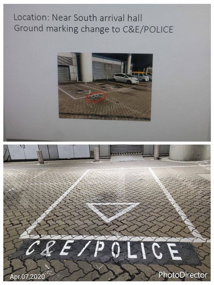 Airport Apron Parking Space Converted to Police Parking Space after Illegal Parking by Police on Airport Apron