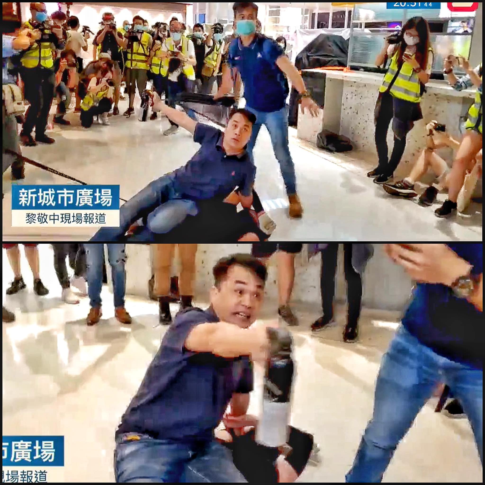 plainclothes policemen with no warrant card subdue youth and attack journalists with pepper spray for no reason